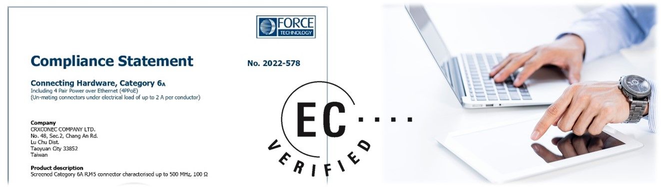 EC-verifierad 4PPoE-anslutningshårdvara Cat6A RJ45 Keystone-uttag